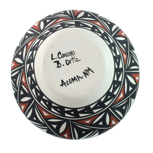 Native American Hand Crafted Acoma Pottery By Artist L. Concho, B. Ortiz SN20011
